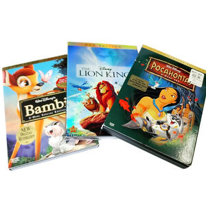 Classic Disney DVD Lot of 3-Lion King-Bambi-Pocahontas Brand New Sealed Movies